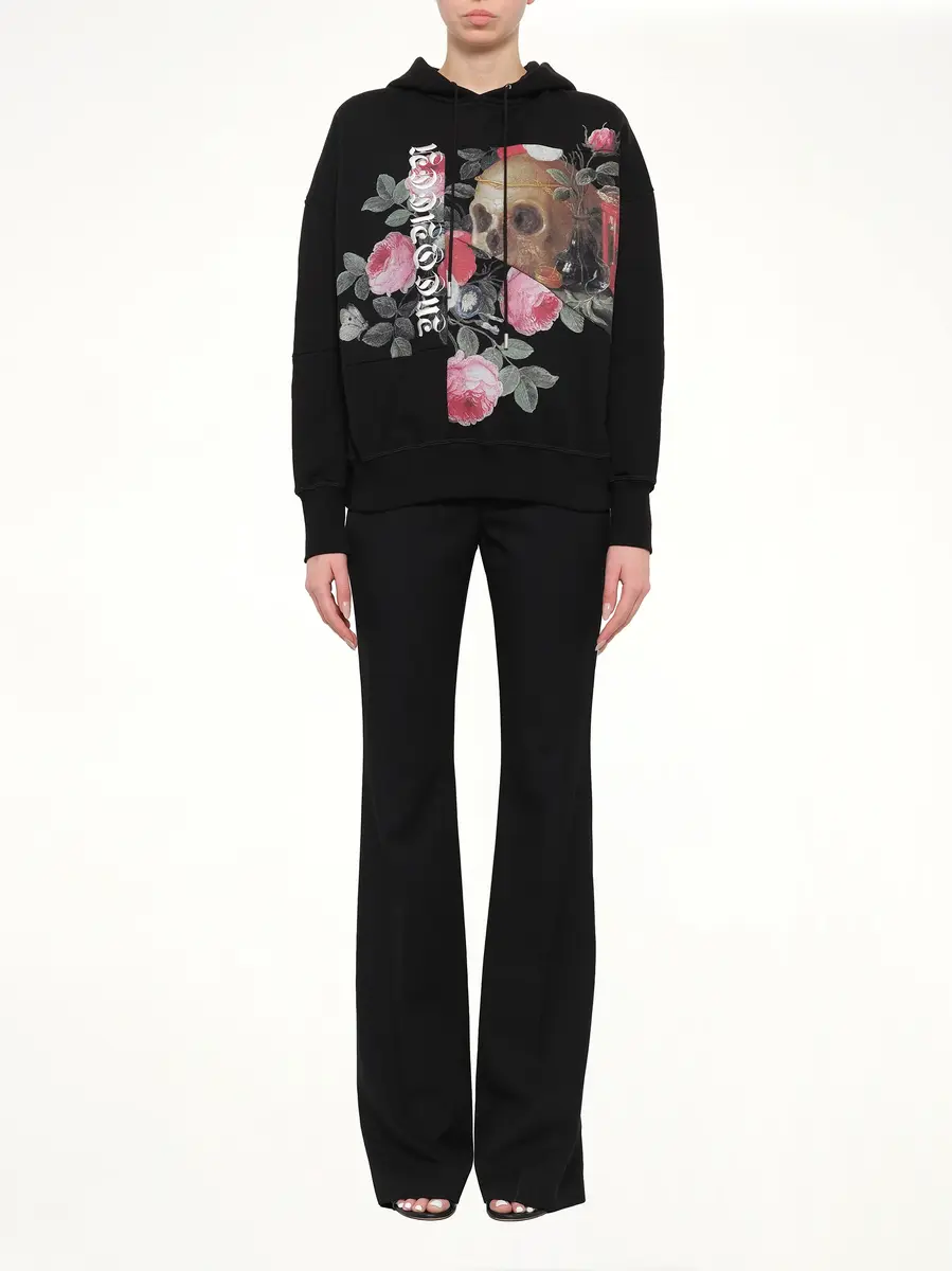 Alexander McQueen Alexander Mcqueen Skull Rose Embellished Hoodie | Thumbnail 2 Alexander McQueen Alexander Mcqueen Skull Rose Embellished Hoodie | Thumbnail 2