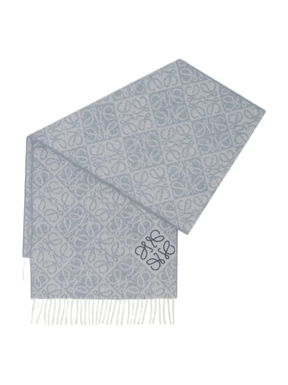 Anagram Wool Cashmere Scarf in Light Blue