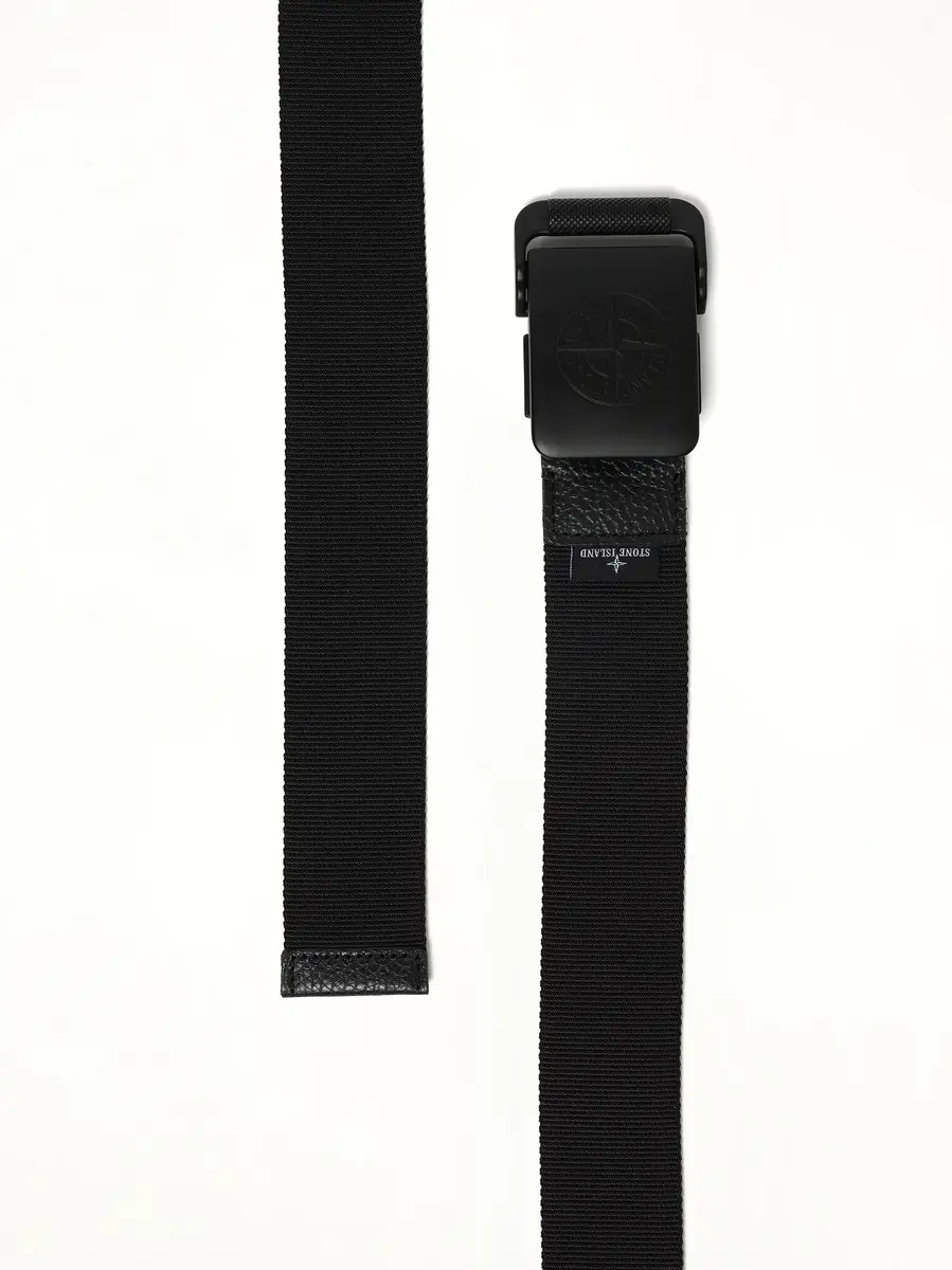 Stone Island 930000 Tape Belt in Black 2 | Thumbnail 3