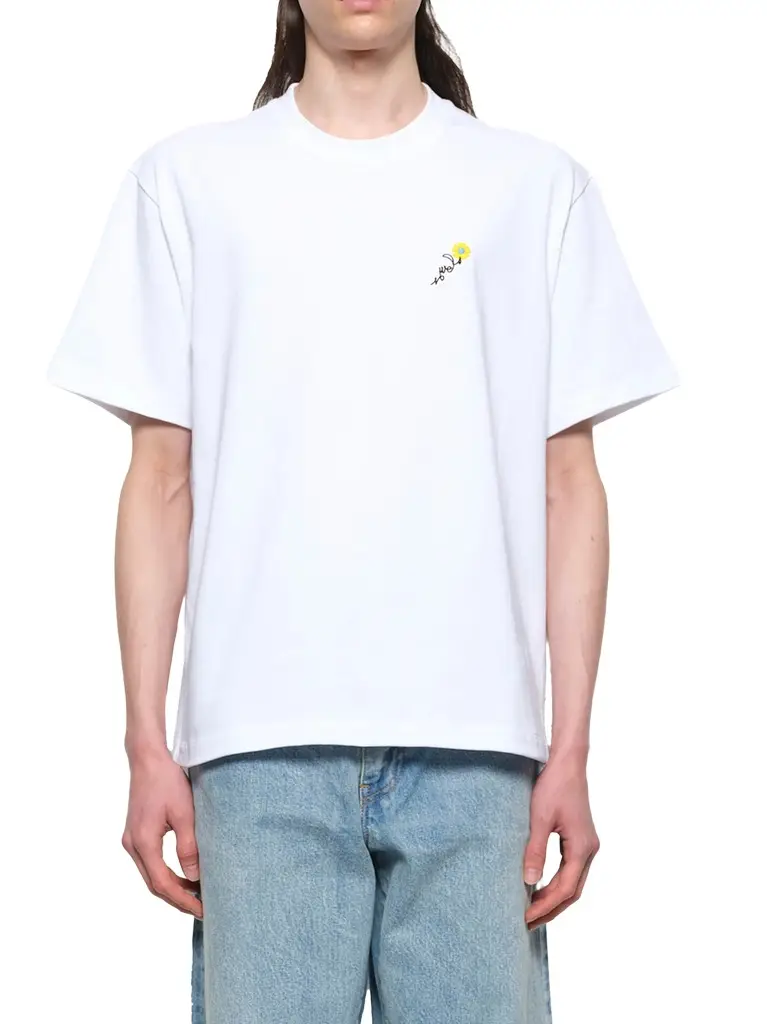 vowels Floral Embroidered T-shirt