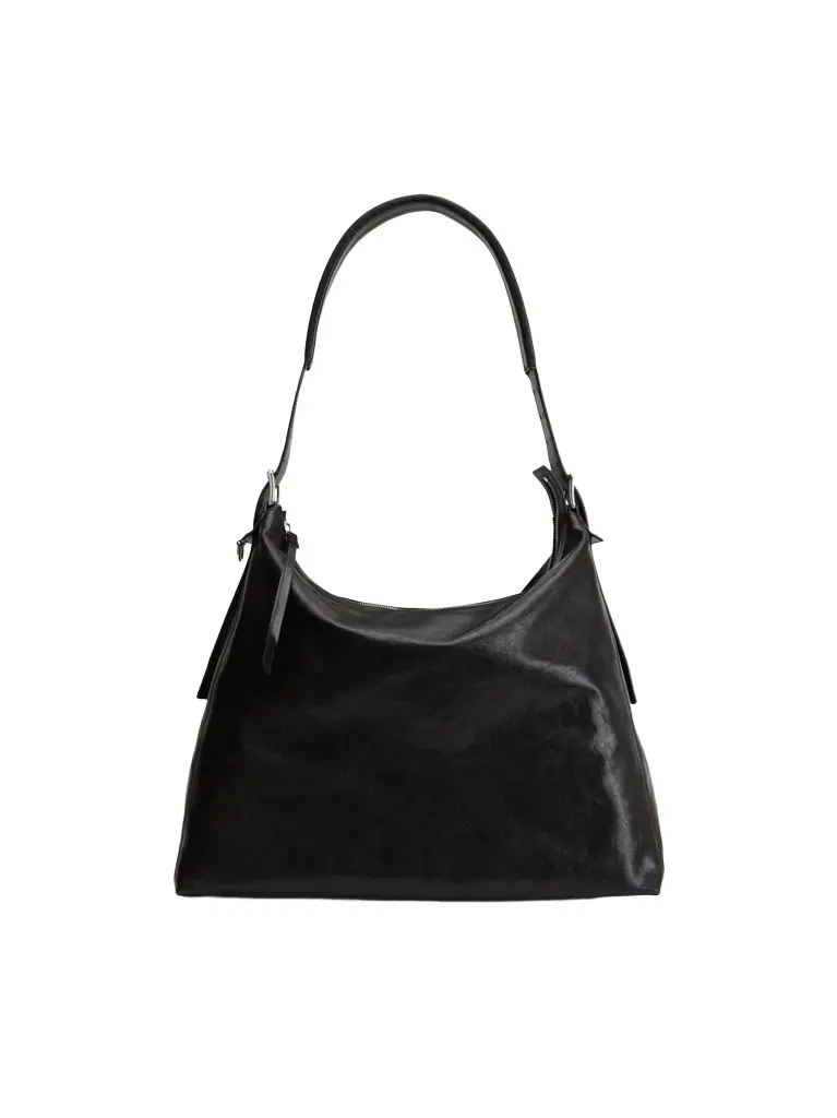 Lemaire Belted Hobo Bag in Dark Chocolate