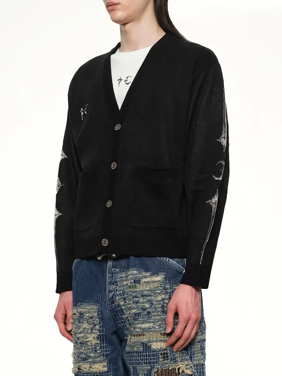THUG CLUB TC Bone Knit Cardigan | Thumbnail 3 THUG CLUB TC Bone Knit Cardigan | Thumbnail 3