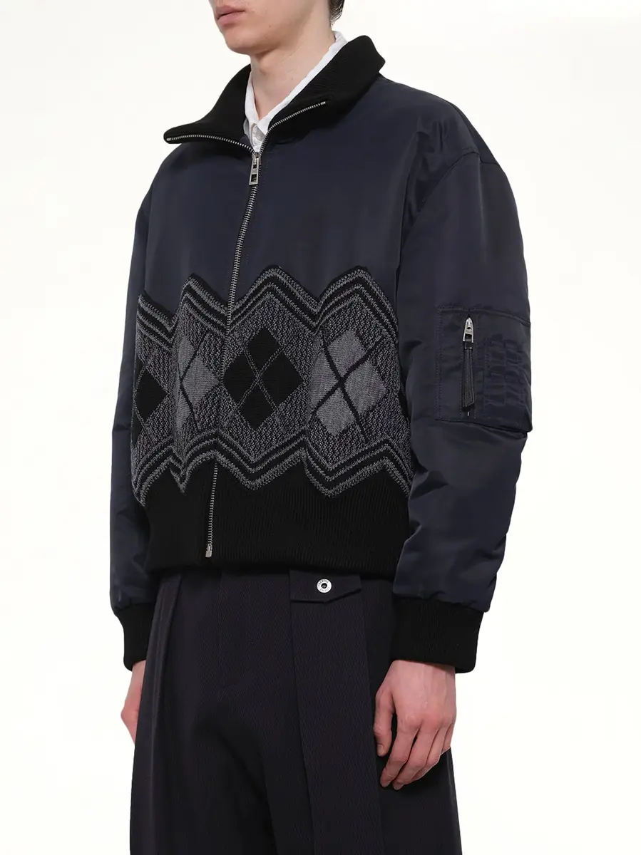 Loewe Argyle Bomber Jacket in Dark Navy | Thumbnail 3 Loewe Argyle Bomber Jacket in Dark Navy | Thumbnail 3