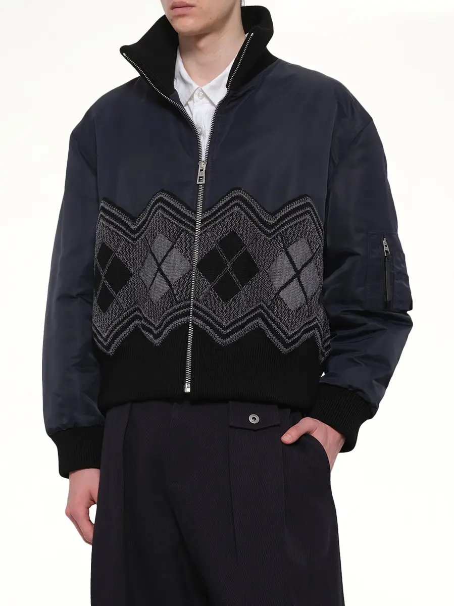Loewe Argyle Bomber Jacket in Dark Navy | Thumbnail 6 Loewe Argyle Bomber Jacket in Dark Navy | Thumbnail 6