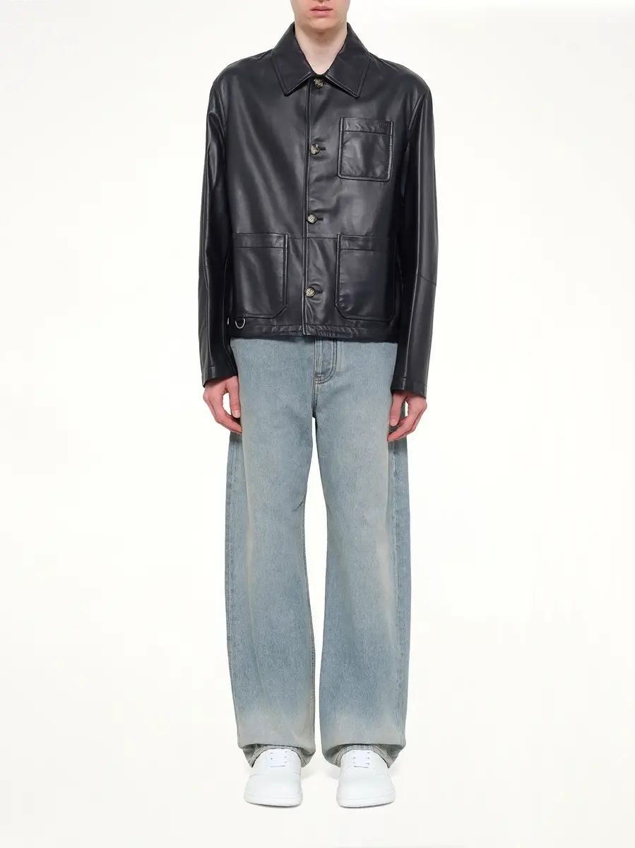 Loewe Leather Workwear Jacket in Navy Blue | Thumbnail 7 Loewe Leather Workwear Jacket in Navy Blue | Thumbnail 7