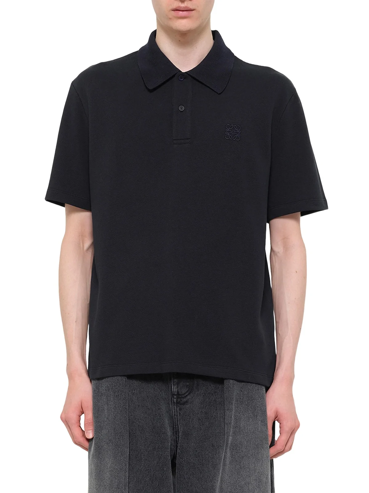 Loewe Tonal Anagram Polo in Navy Blue