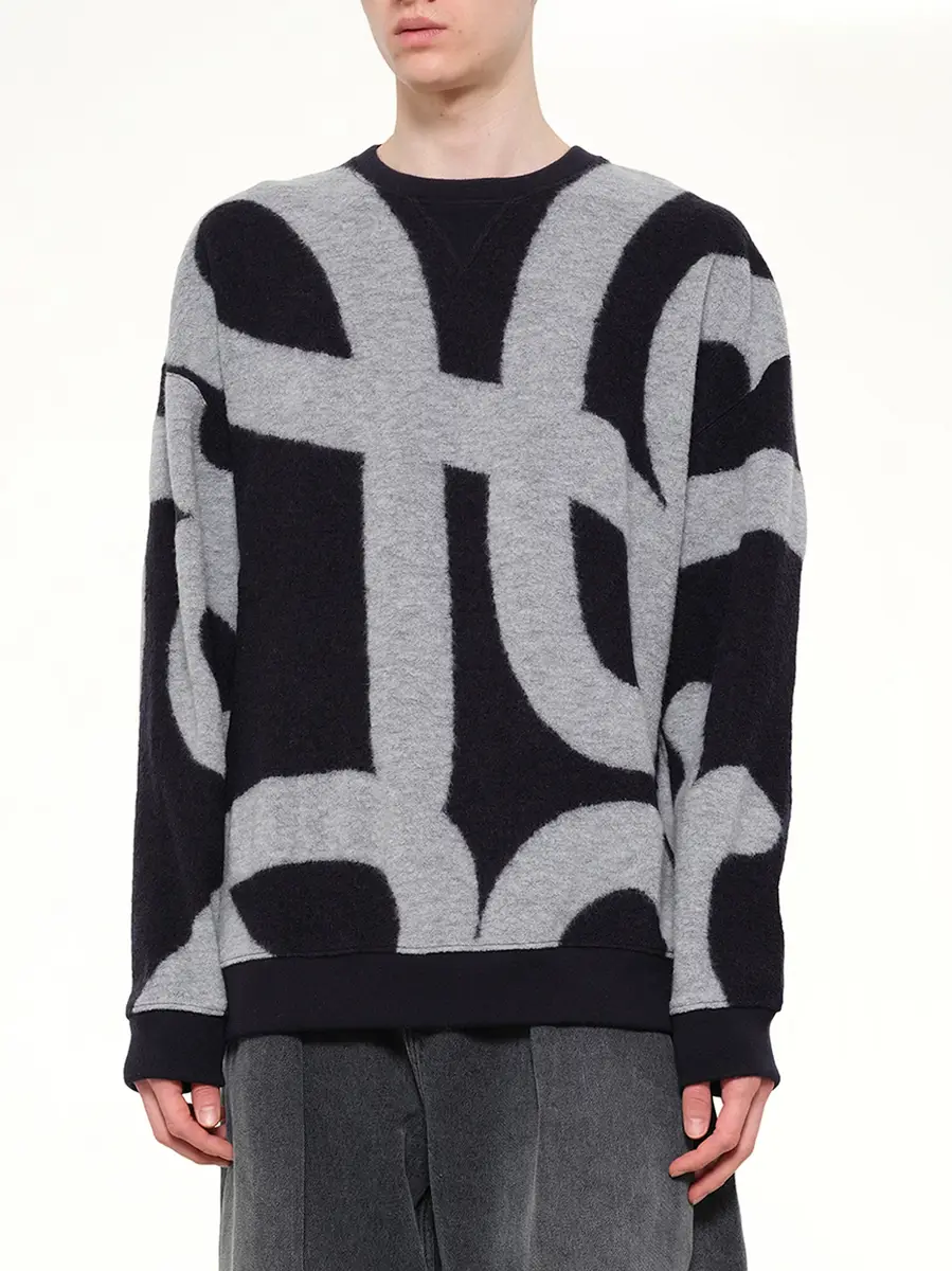 Loewe Anagram Sweater in Navy/grey | Thumbnail 6 Loewe Anagram Sweater in Navy/grey | Thumbnail 6