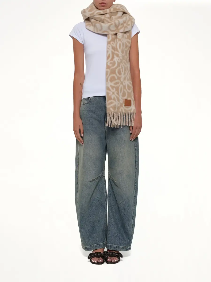 Loewe Anagram Scarf in Beige/white | Thumbnail 2 Loewe Anagram Scarf in Beige/white | Thumbnail 2