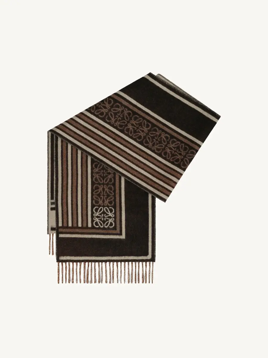 Loewe Wool Scarf in Dark Coffee | Thumbnail 2 Loewe Wool Scarf in Dark Coffee | Thumbnail 2
