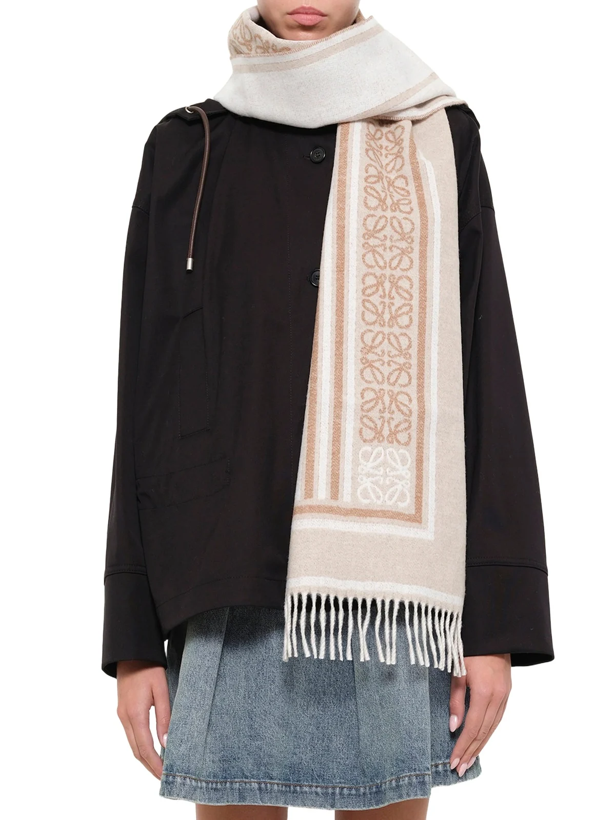 Wool Scarf in Light Beige