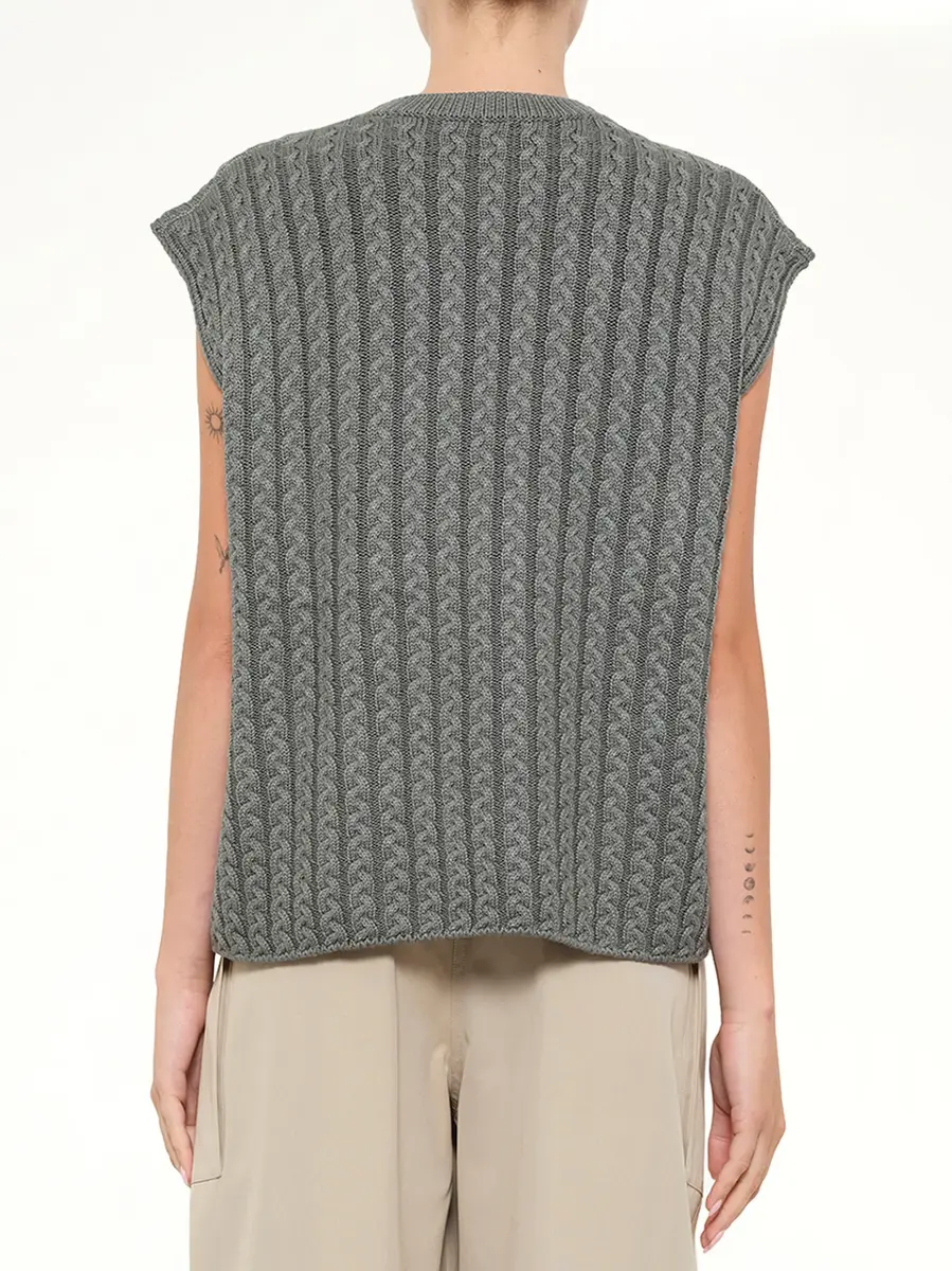 Loewe Anagram Knit Vest in Khaki Green | Thumbnail 5 Loewe Anagram Knit Vest in Khaki Green | Thumbnail 5