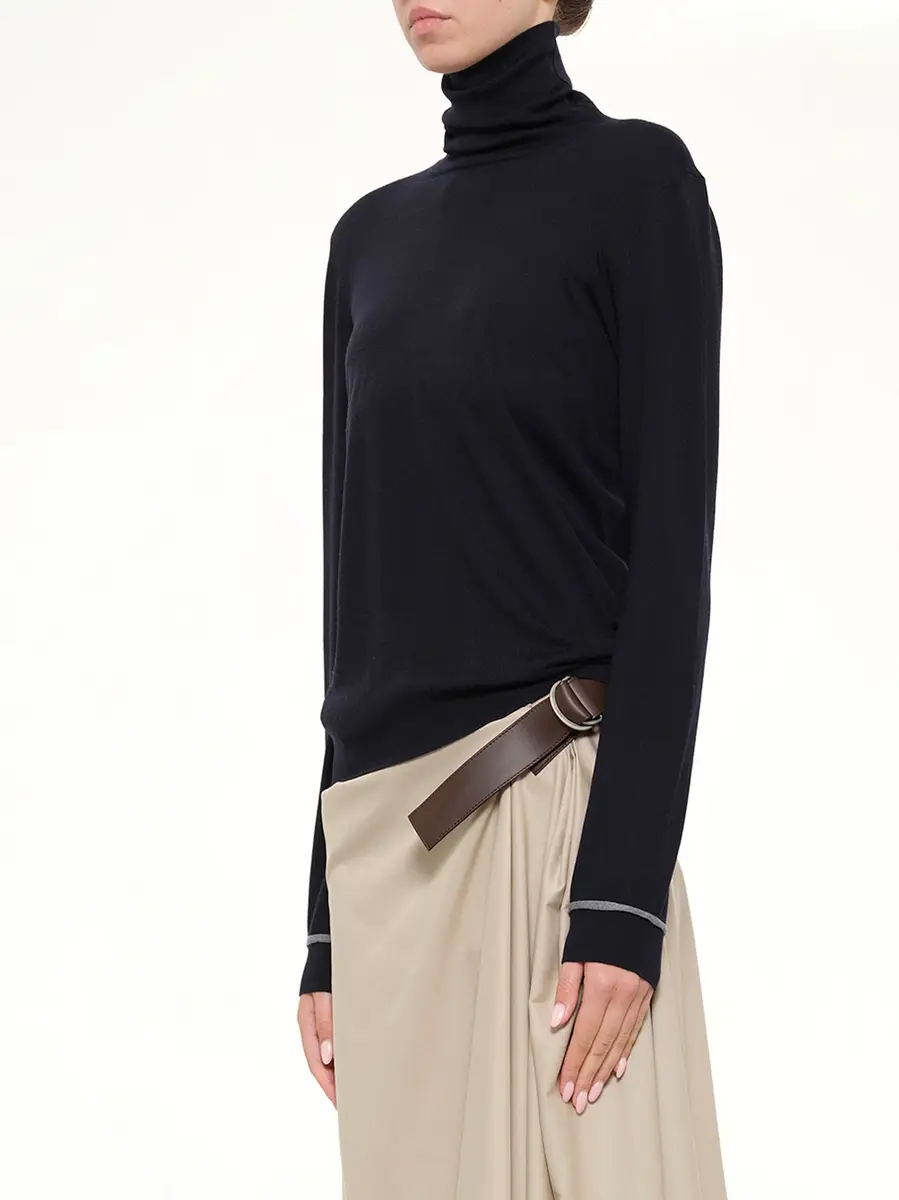 Loewe Turtleneck Sweater in Navy/grey | Thumbnail 3 Loewe Turtleneck Sweater in Navy/grey | Thumbnail 3
