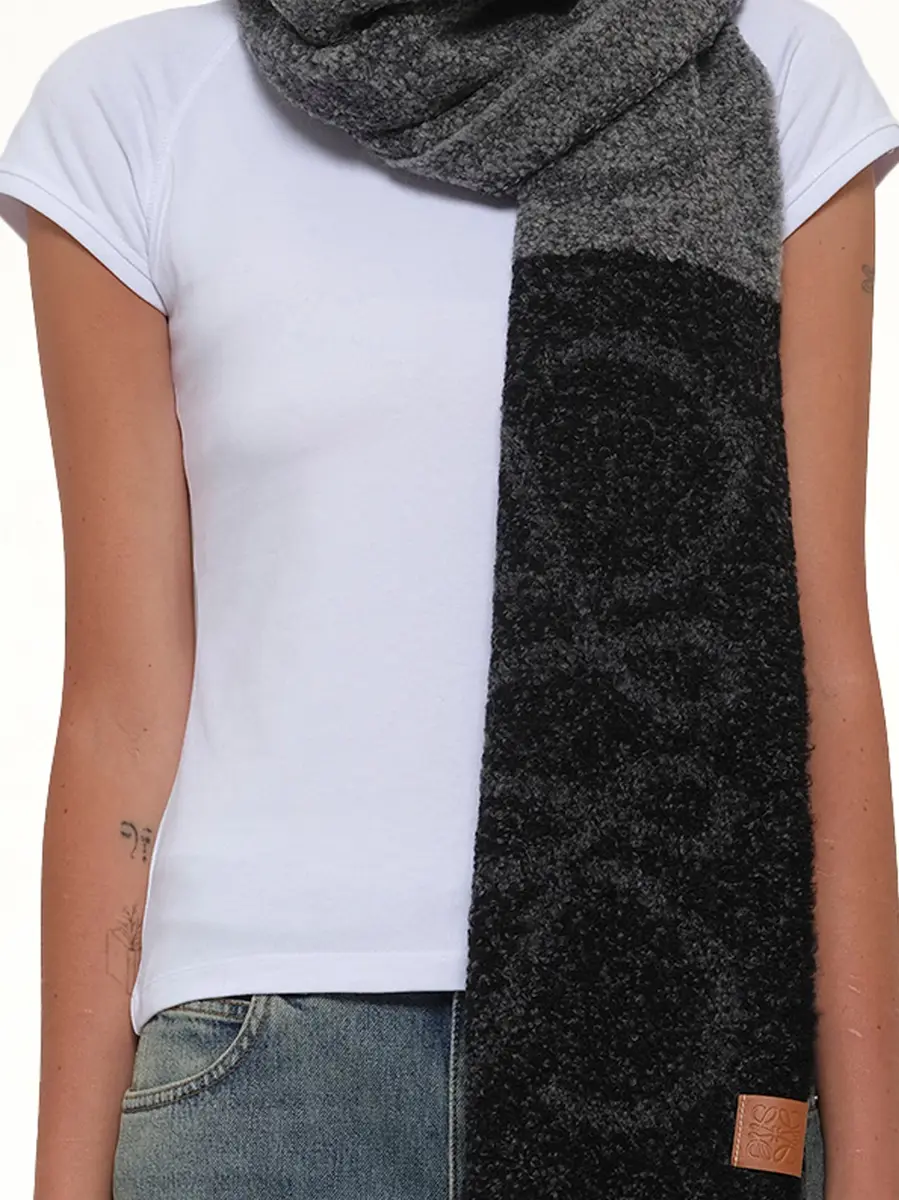 Loewe Big Anagram Scarf in Dark Grey/black | Thumbnail 2 Loewe Big Anagram Scarf in Dark Grey/black | Thumbnail 2