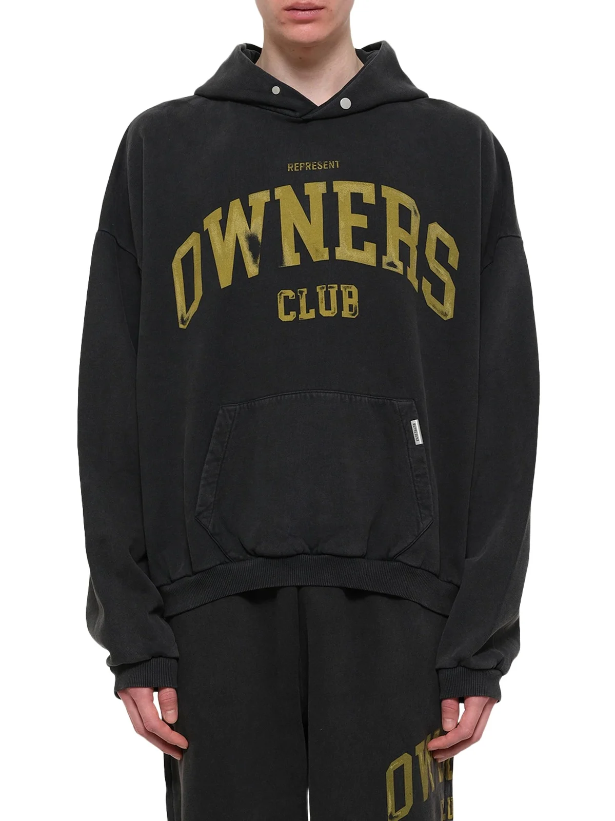 Represent Represent Owners Club Hoodie in Faded Black