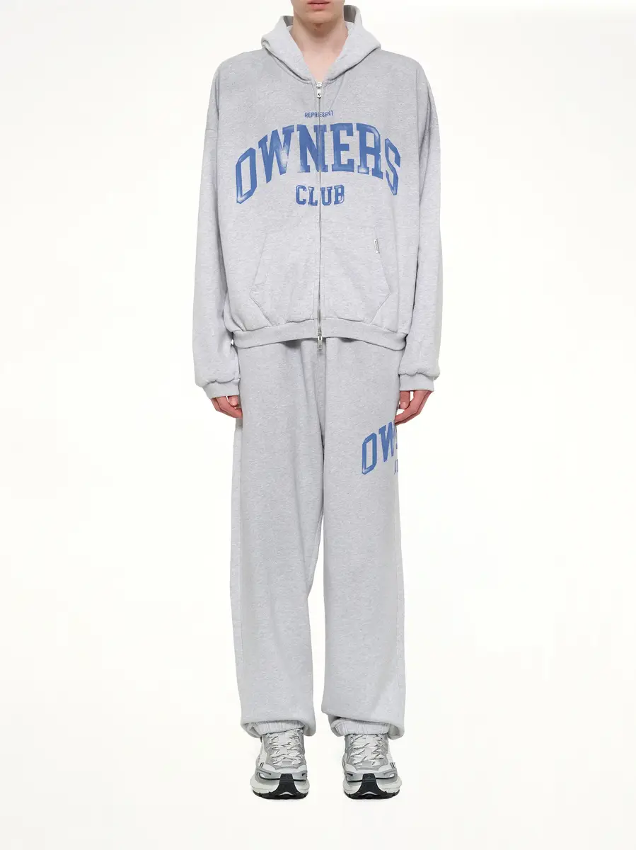 Represent Represent Owners Club Zip Through Hoodie in Sprayed Ice Grey Marl | Thumbnail 7 Represent Represent Owners Club Zip Through Hoodie in Sprayed Ice Grey Marl | Thumbnail 7