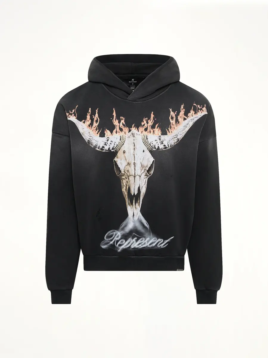 Represent British Cowboys Hoodie in Stained Black | Thumbnail 2 Represent British Cowboys Hoodie in Stained Black | Thumbnail 2