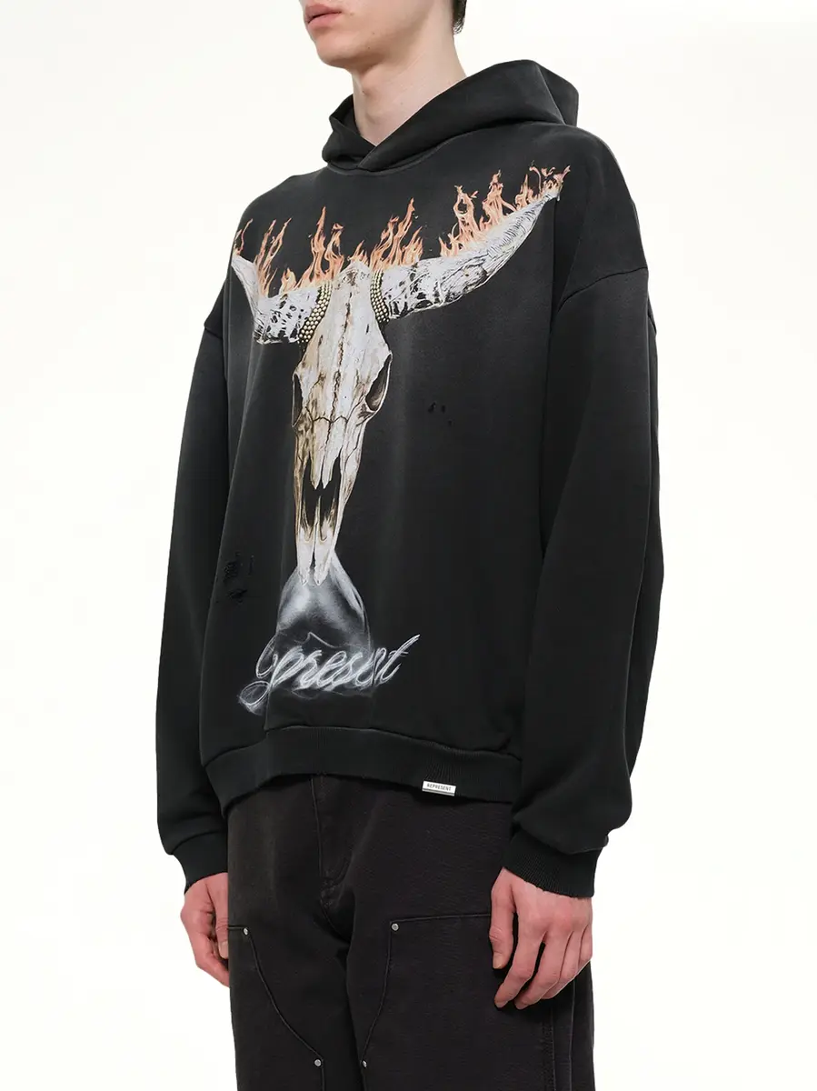 Represent British Cowboys Hoodie in Stained Black | Thumbnail 3 Represent British Cowboys Hoodie in Stained Black | Thumbnail 3