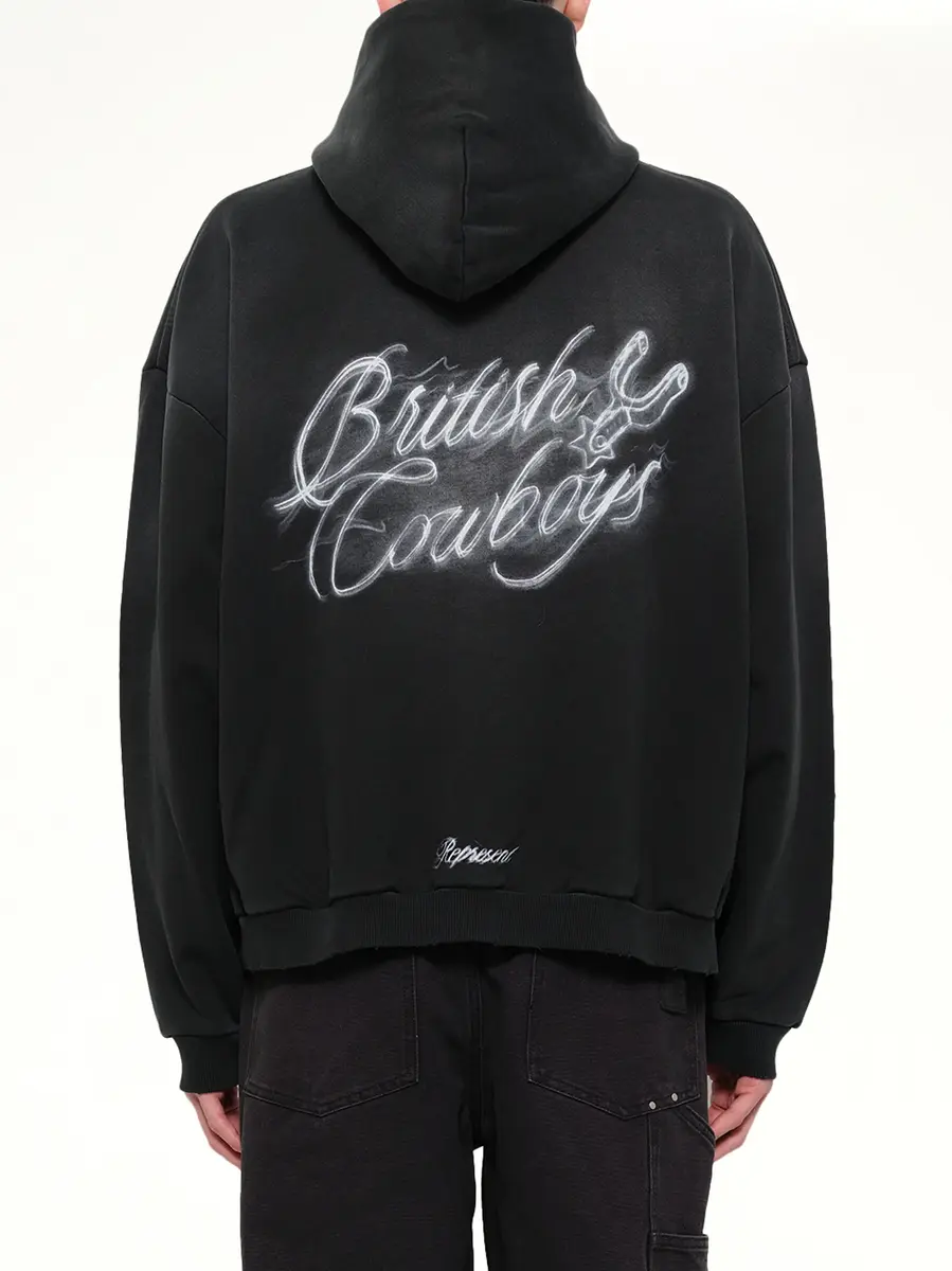 Represent British Cowboys Hoodie in Stained Black | Thumbnail 5 Represent British Cowboys Hoodie in Stained Black | Thumbnail 5