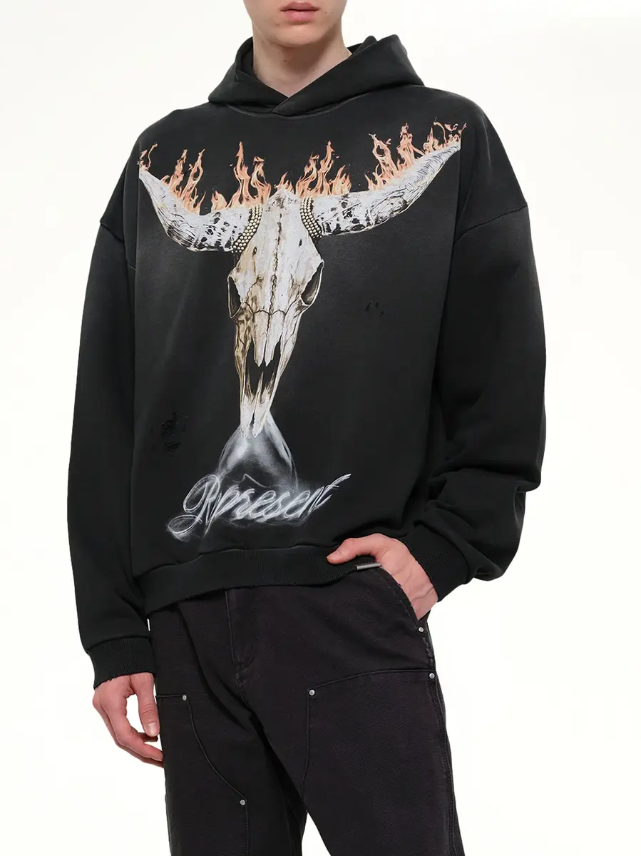 Represent British Cowboys Hoodie in Stained Black | Thumbnail 6 Represent British Cowboys Hoodie in Stained Black | Thumbnail 6