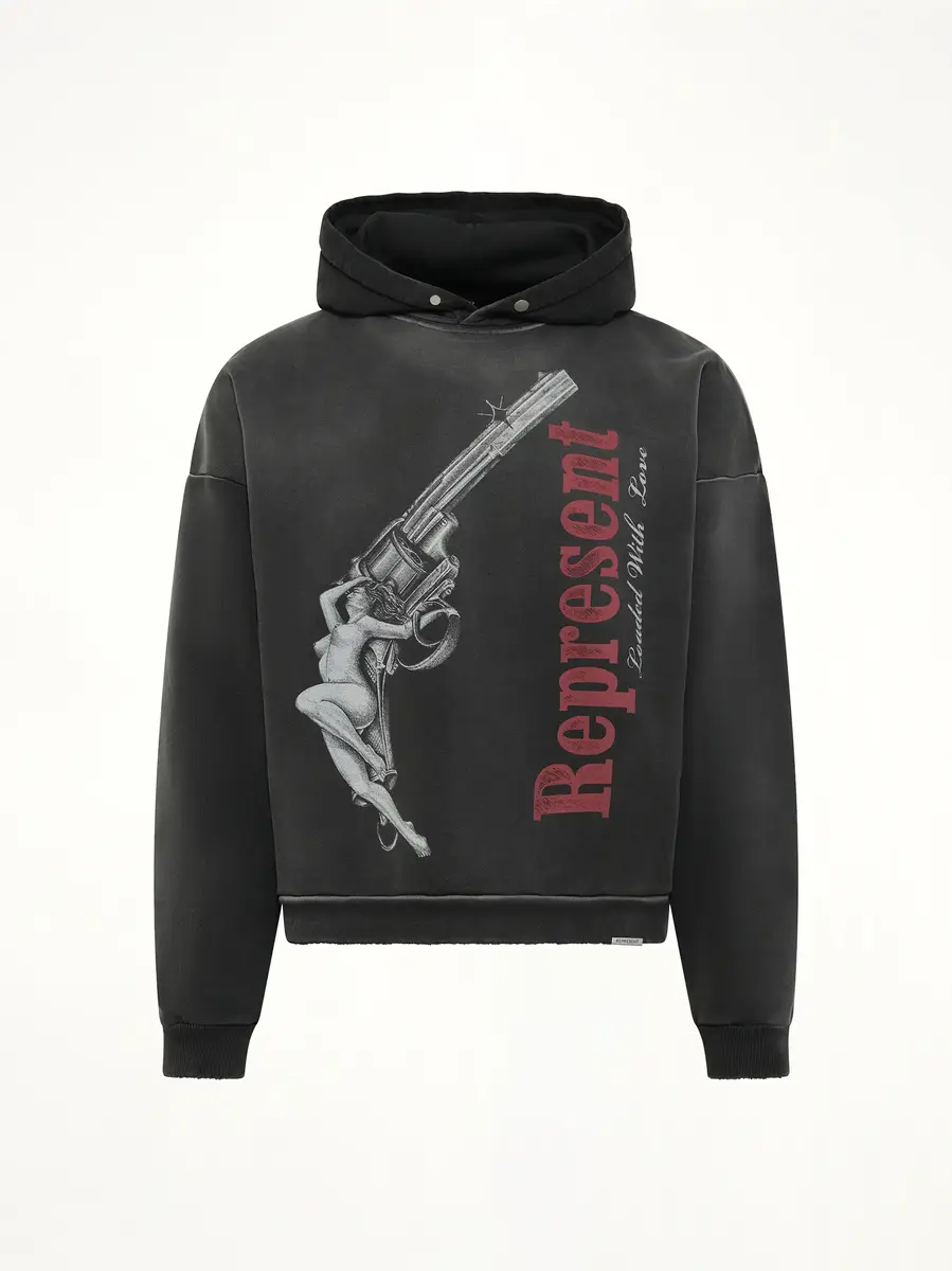 Represent Loaded With Love Hoodie in Stained Black | Thumbnail 2 Represent Loaded With Love Hoodie in Stained Black | Thumbnail 2