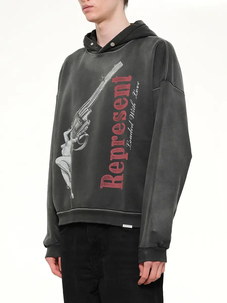 Represent Loaded With Love Hoodie in Stained Black | Thumbnail 3 Represent Loaded With Love Hoodie in Stained Black | Thumbnail 3