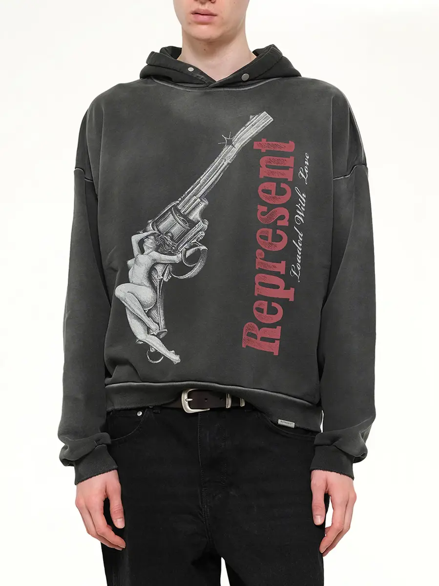 Represent Loaded With Love Hoodie in Stained Black | Thumbnail 6 Represent Loaded With Love Hoodie in Stained Black | Thumbnail 6