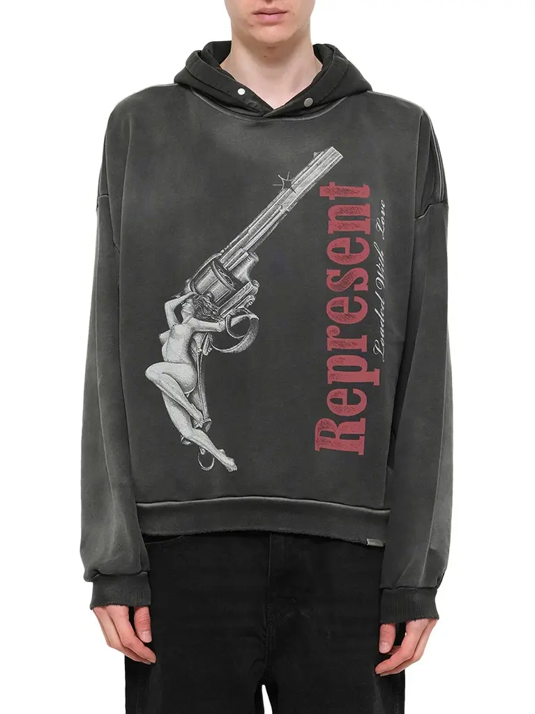 Represent Loaded With Love Hoodie in Stained Black