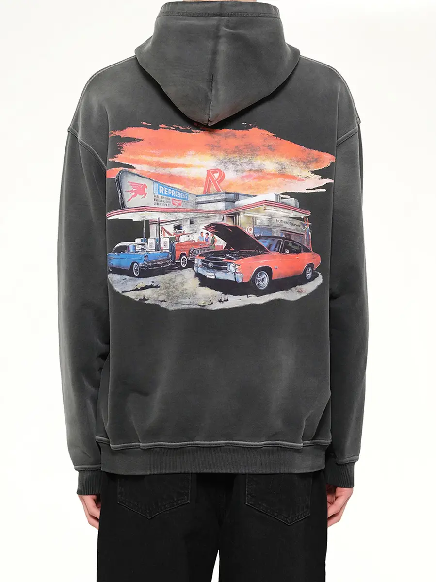 Represent 24 Hour Service Hoodie in Stained Black | Thumbnail 5 Represent 24 Hour Service Hoodie in Stained Black | Thumbnail 5