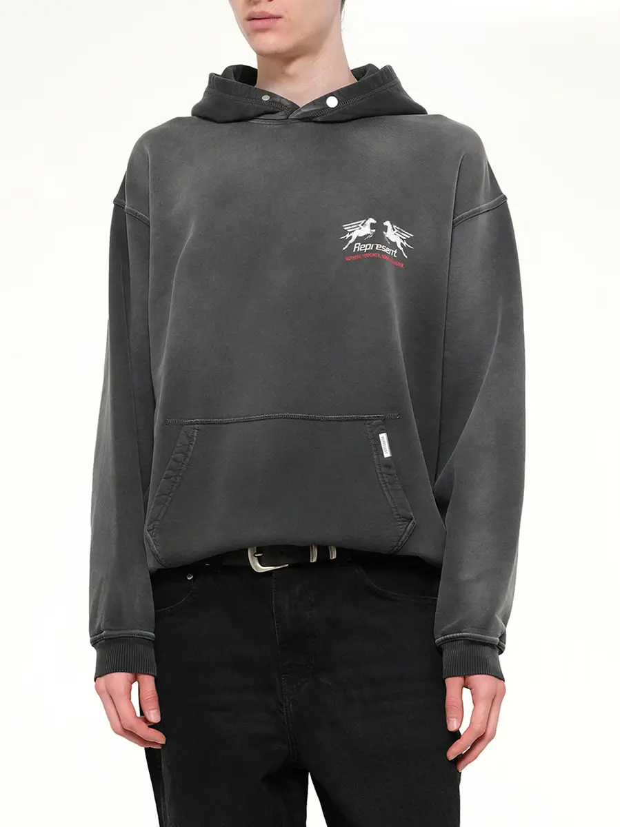 Represent 24 Hour Service Hoodie in Stained Black | Thumbnail 6 Represent 24 Hour Service Hoodie in Stained Black | Thumbnail 6