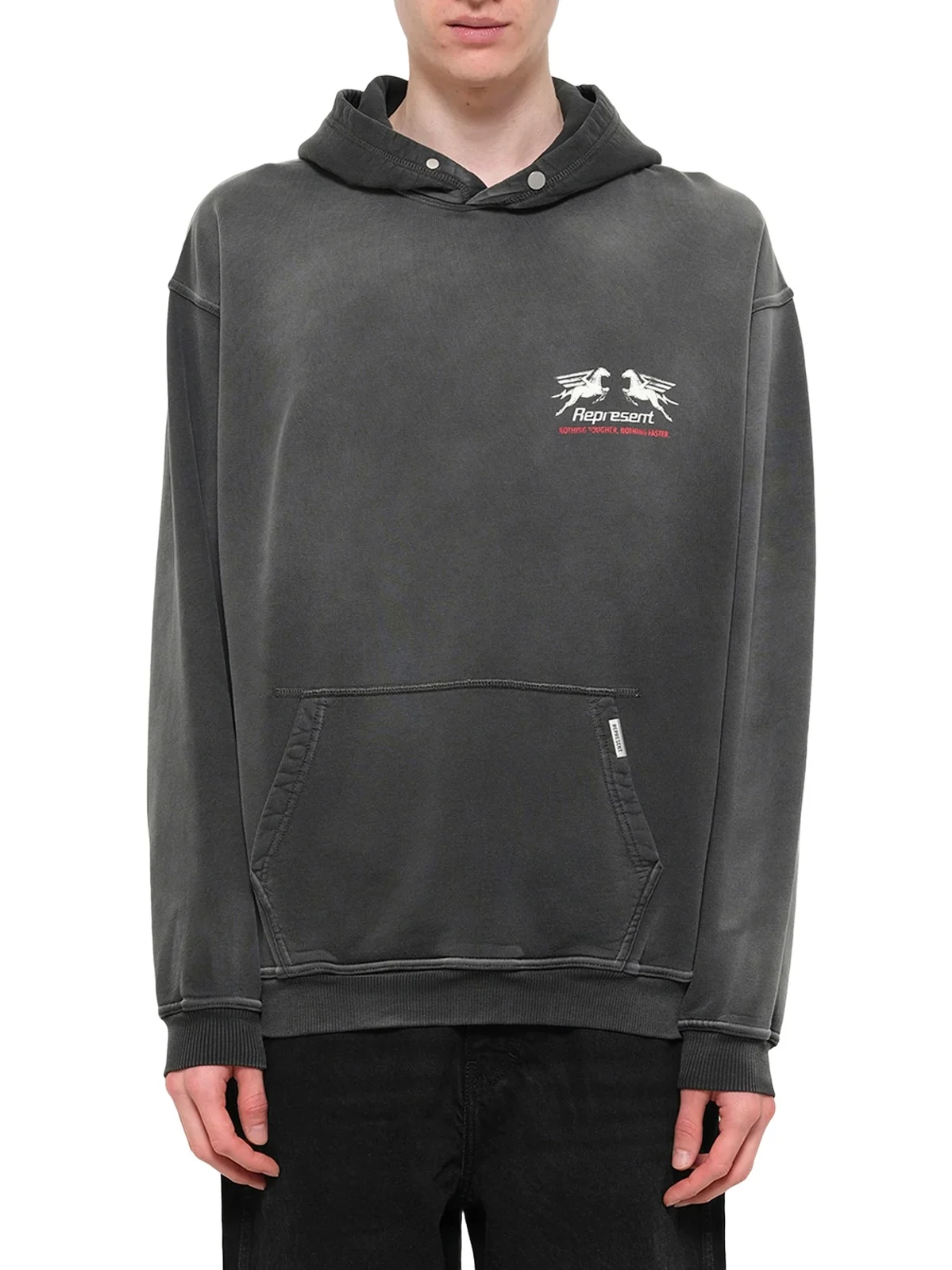 Represent 24 Hour Service Hoodie in Stained Black