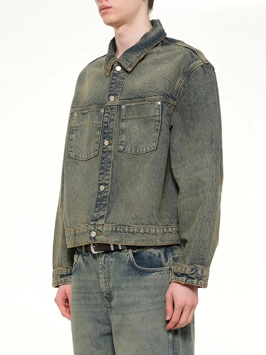 Represent Denim Trucker in Blue Cream | Thumbnail 3 Represent Denim Trucker in Blue Cream | Thumbnail 3