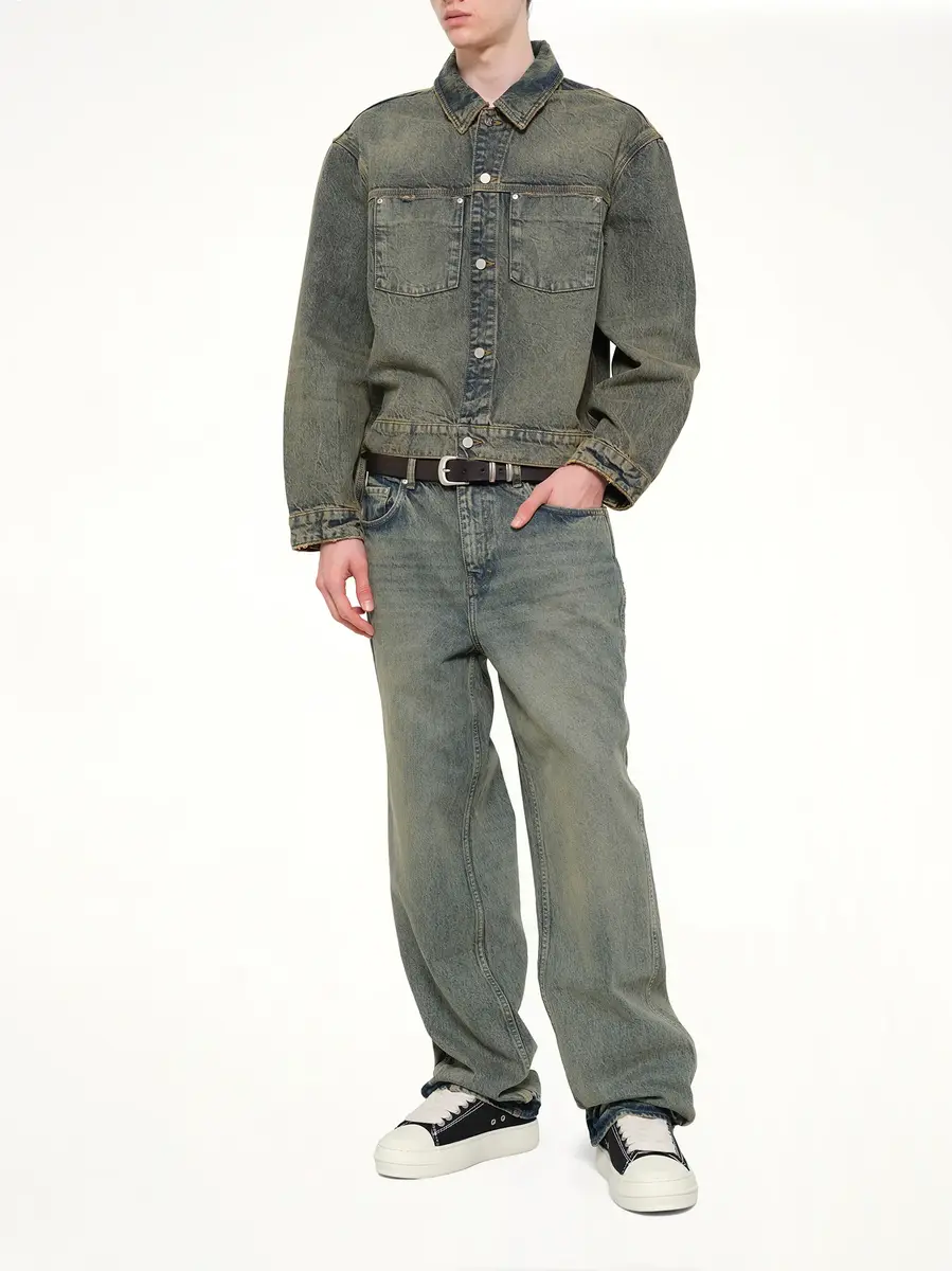 Represent Denim Trucker in Blue Cream | Thumbnail 4 Represent Denim Trucker in Blue Cream | Thumbnail 4
