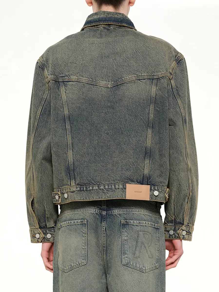 Represent Denim Trucker in Blue Cream | Thumbnail 5 Represent Denim Trucker in Blue Cream | Thumbnail 5