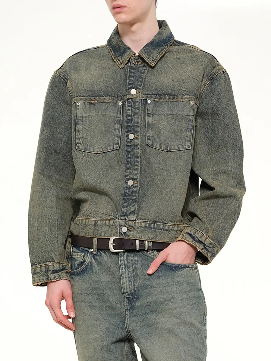 Represent Denim Trucker in Blue Cream | Thumbnail 6 Represent Denim Trucker in Blue Cream | Thumbnail 6