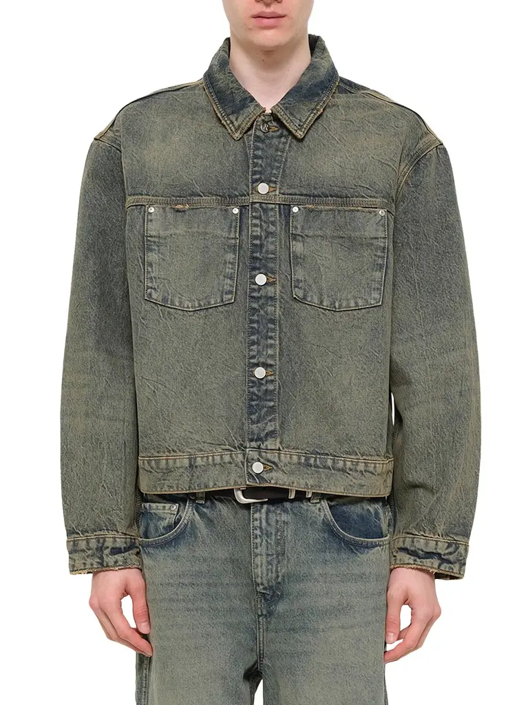 Represent Denim Trucker in Blue Cream