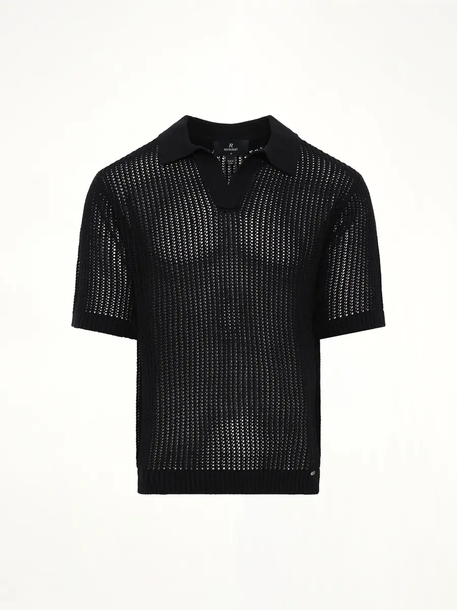 Represent Beverly Knit Polo in Jet Black | Thumbnail 2 Represent Beverly Knit Polo in Jet Black | Thumbnail 2