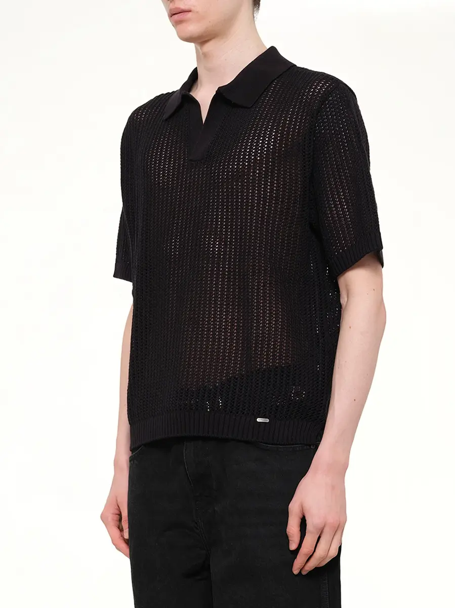 Represent Beverly Knit Polo in Jet Black | Thumbnail 3 Represent Beverly Knit Polo in Jet Black | Thumbnail 3