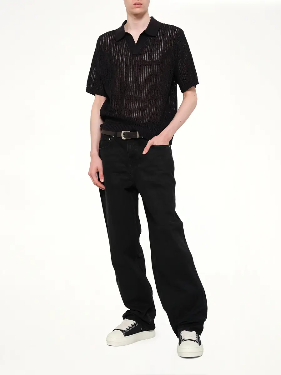 Represent Beverly Knit Polo in Jet Black | Thumbnail 4 Represent Beverly Knit Polo in Jet Black | Thumbnail 4