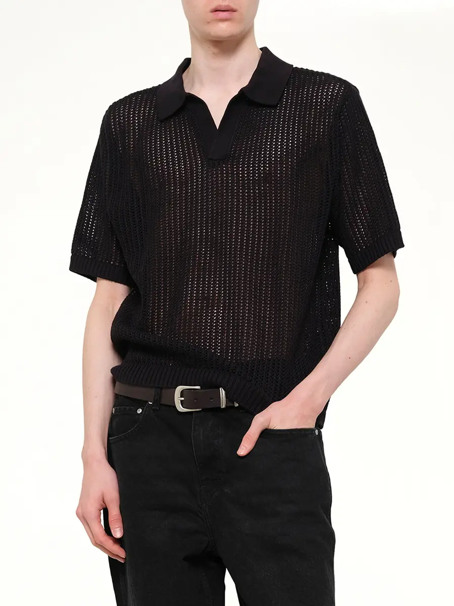 Represent Beverly Knit Polo in Jet Black | Thumbnail 6 Represent Beverly Knit Polo in Jet Black | Thumbnail 6