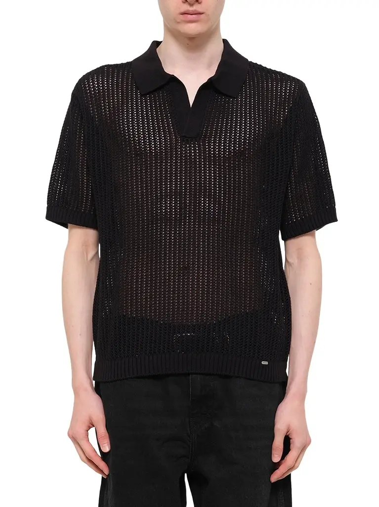 Represent Beverly Knit Polo in Jet Black