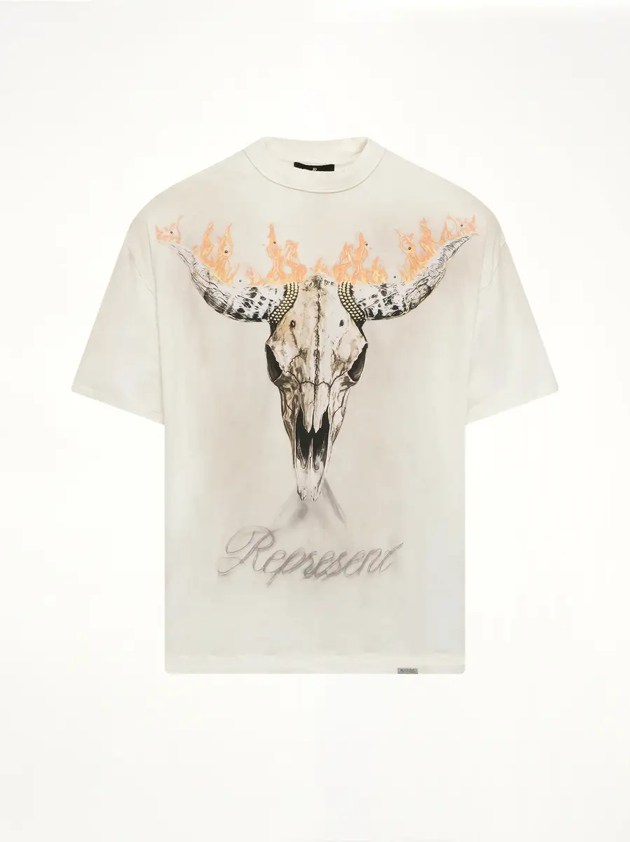 Represent British Cowboys T-shirt in Washed Ecru | Thumbnail 2 Represent British Cowboys T-shirt in Washed Ecru | Thumbnail 2
