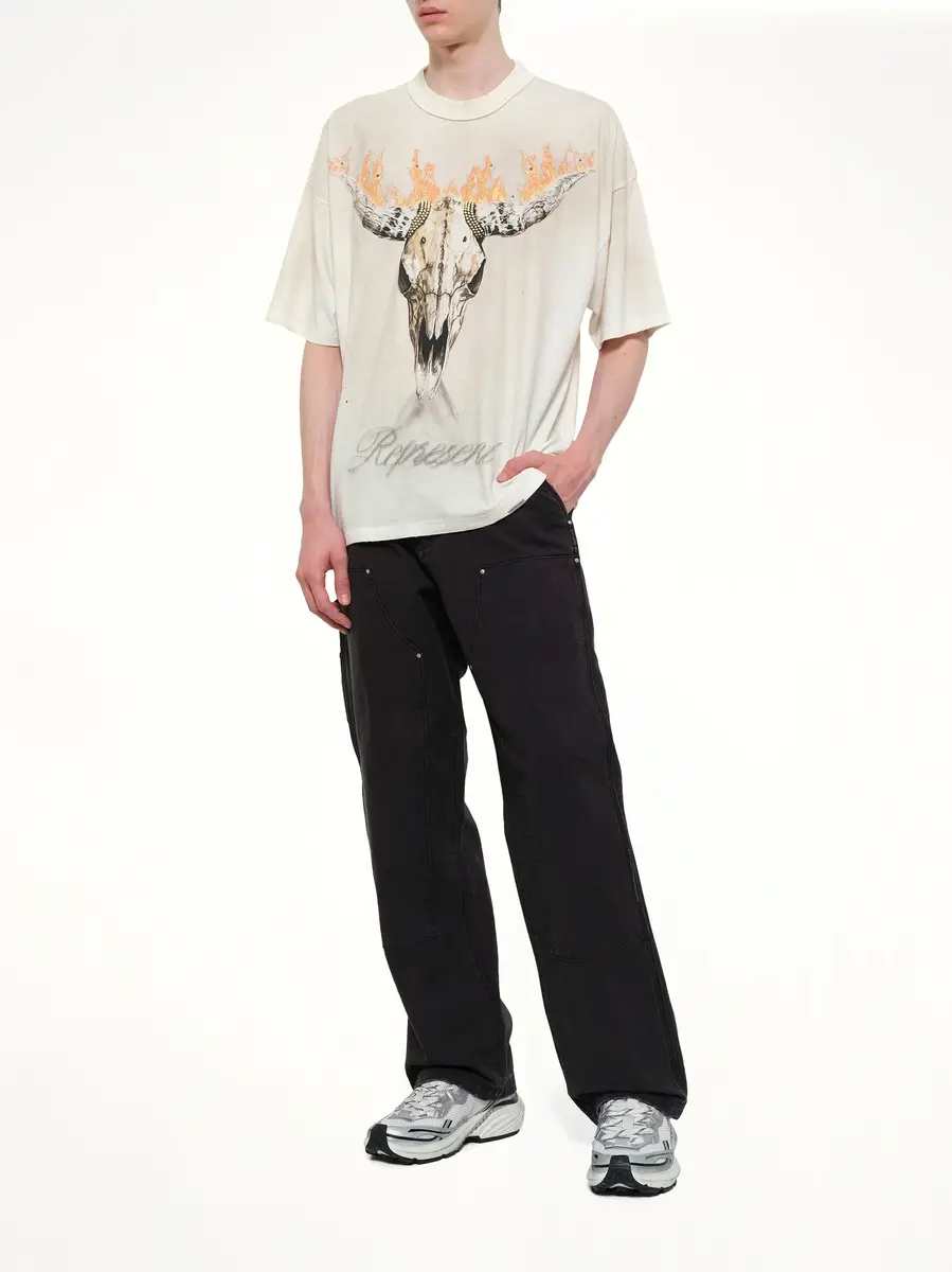 Represent British Cowboys T-shirt in Washed Ecru | Thumbnail 4 Represent British Cowboys T-shirt in Washed Ecru | Thumbnail 4