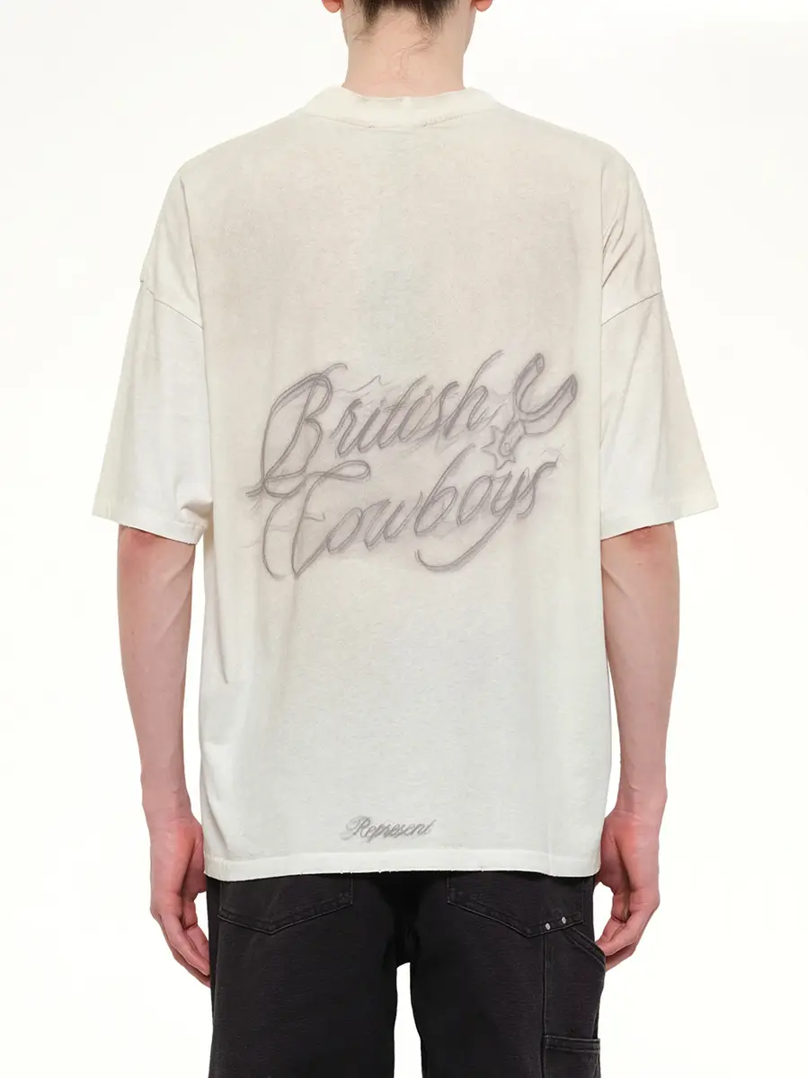 Represent British Cowboys T-shirt in Washed Ecru | Thumbnail 5 Represent British Cowboys T-shirt in Washed Ecru | Thumbnail 5