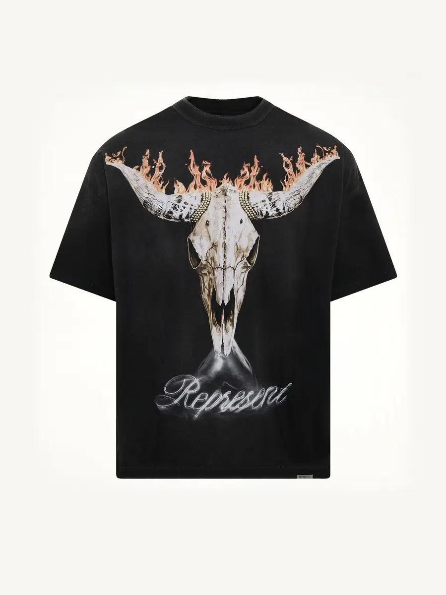 Represent British Cowboys T-shirt in Stained Black | Thumbnail 2 Represent British Cowboys T-shirt in Stained Black | Thumbnail 2