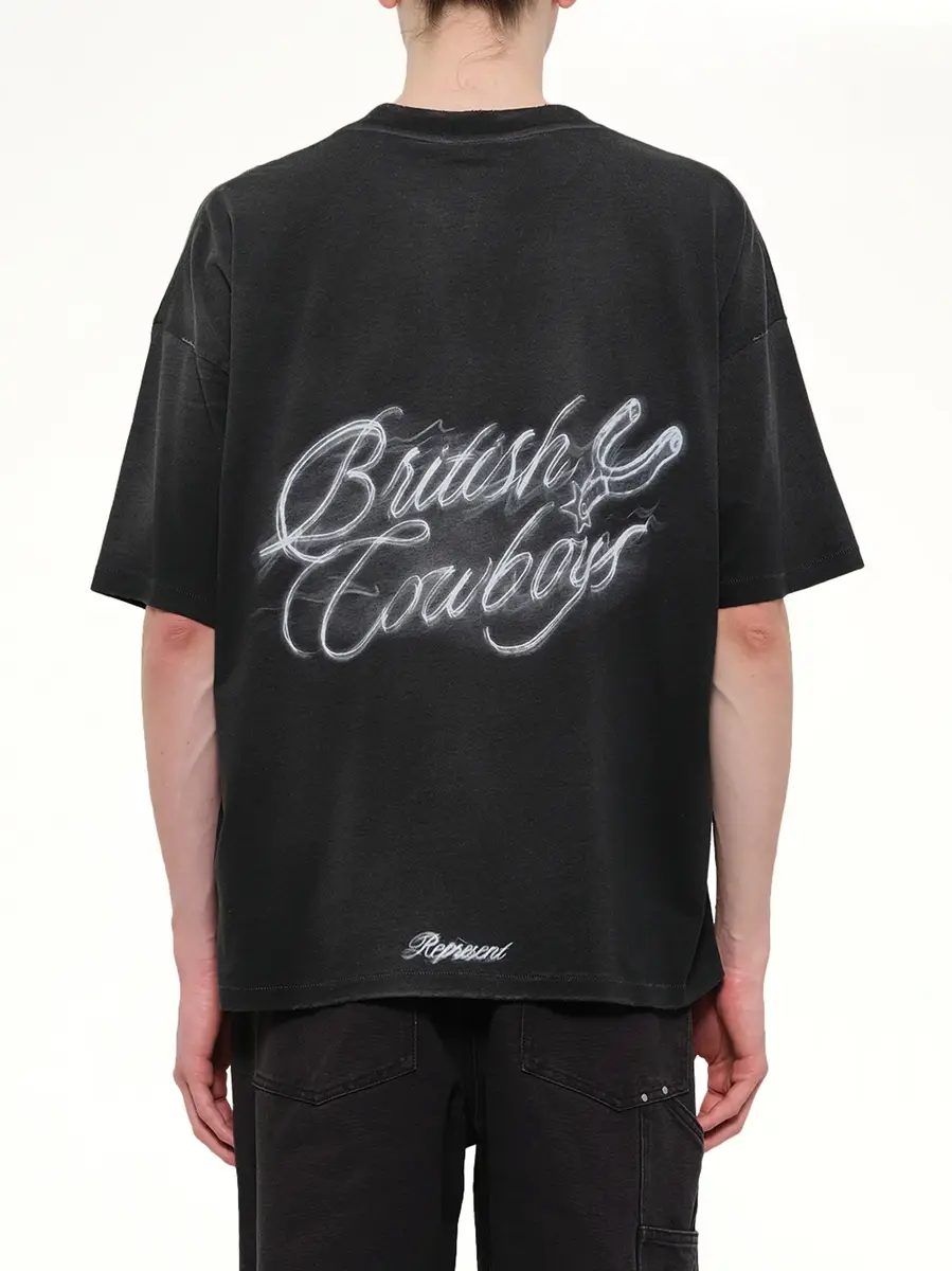 Represent British Cowboys T-shirt in Stained Black | Thumbnail 5 Represent British Cowboys T-shirt in Stained Black | Thumbnail 5