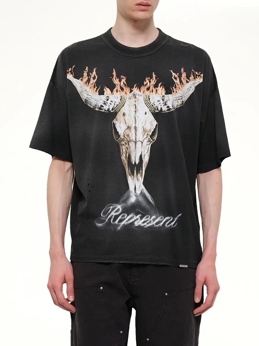 Represent British Cowboys T-shirt in Stained Black | Thumbnail 6 Represent British Cowboys T-shirt in Stained Black | Thumbnail 6
