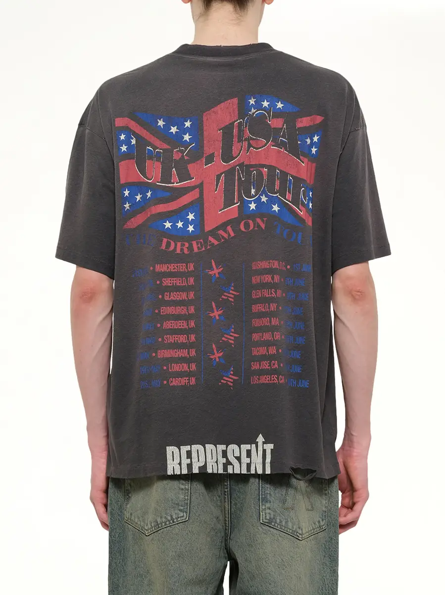 Represent Dream On Tour T-shirt in Sun Fade Grey | Thumbnail 5 Represent Dream On Tour T-shirt in Sun Fade Grey | Thumbnail 5