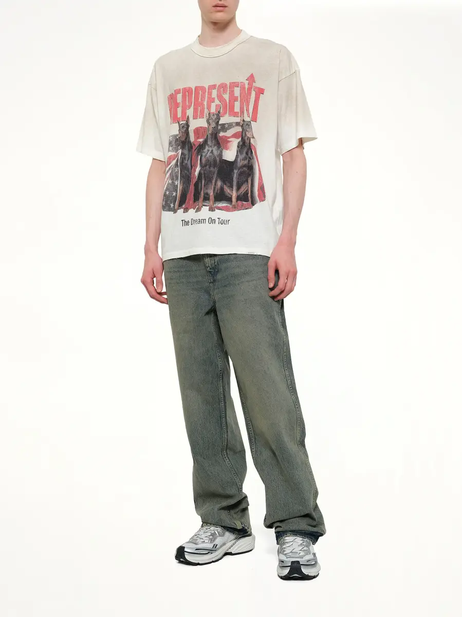 Represent Dream On Tour T-shirt in Washed Ecru | Thumbnail 4 Represent Dream On Tour T-shirt in Washed Ecru | Thumbnail 4