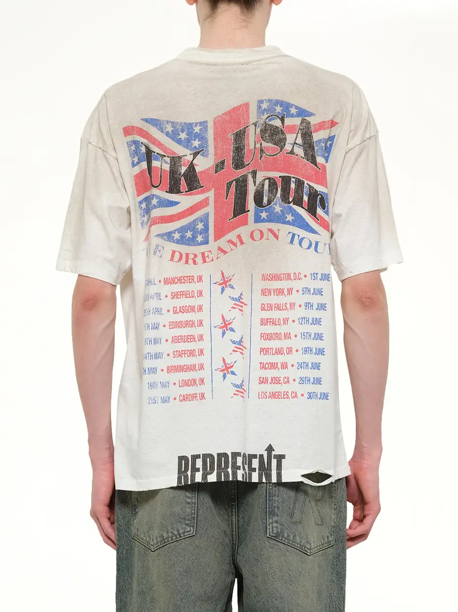 Represent Dream On Tour T-shirt in Washed Ecru | Thumbnail 5 Represent Dream On Tour T-shirt in Washed Ecru | Thumbnail 5