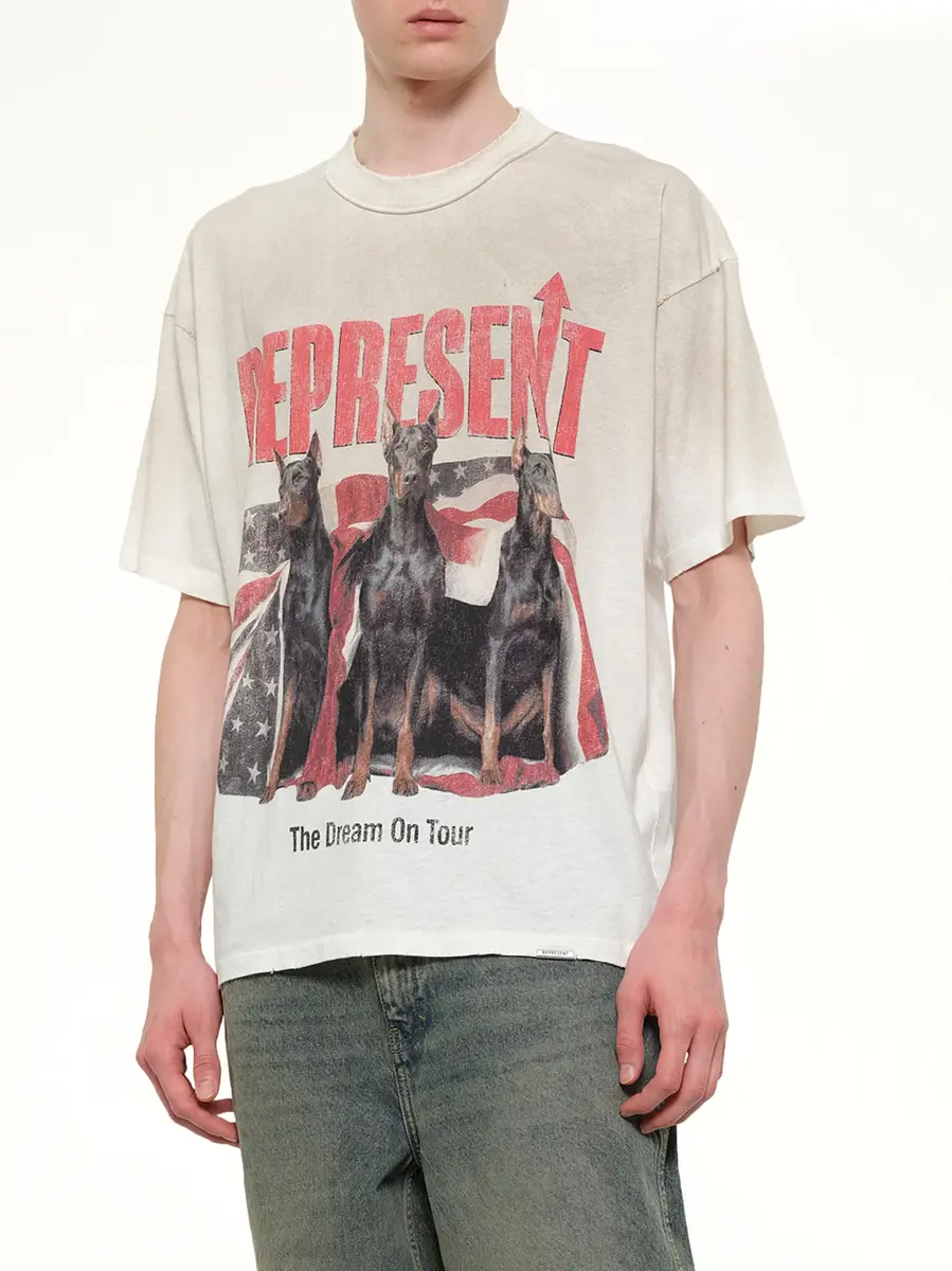Represent Dream On Tour T-shirt in Washed Ecru | Thumbnail 6 Represent Dream On Tour T-shirt in Washed Ecru | Thumbnail 6